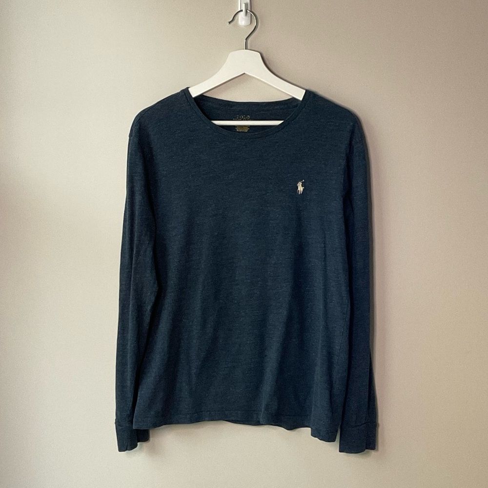 Polo Ralph Lauren Navy Long Sleeve Tee Shirt Medium